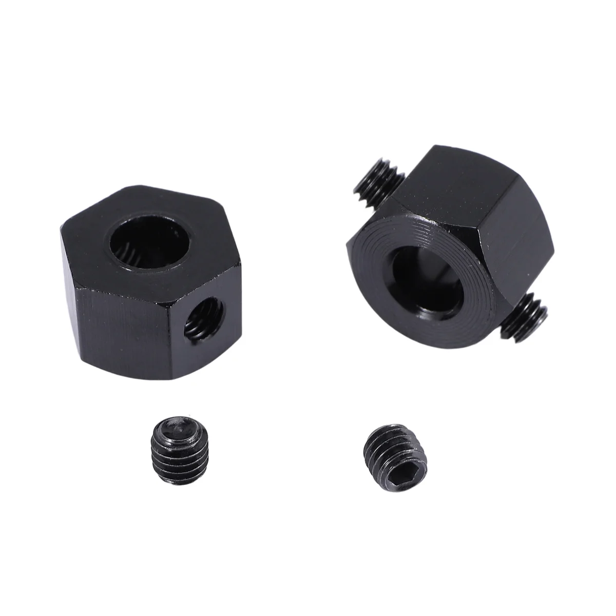 4PCS 5mm to 12mm Metal Combiner Wheel Hub Hex Adapter for WPL D12 C14 C24 B14 B16 MN D90 D91 RC Car Upgrade Parts,BlackB87B