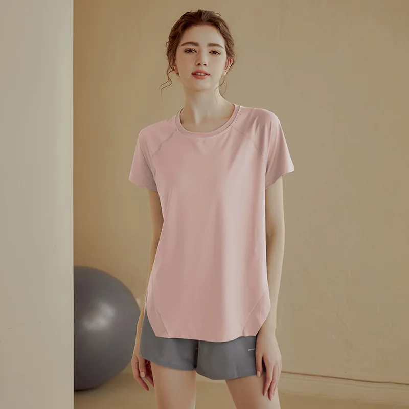 

Plus Size Sportswear Woman Gym 2024 Yoga Clothes Women T-Shirt Short Sleeve Fitness Top Breathable Slim Butt Cover Running Shirt