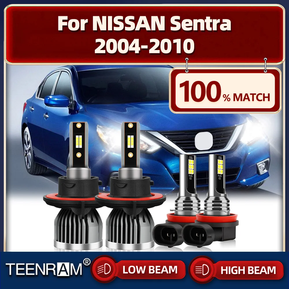 

240W CSP LED Headlight Bulbs 40000LM High Low Beam 6000K White Fog Lights For NISSAN Sentra 2004 2005 2006 2007 2008 2009 2010