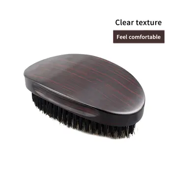 Cepillo de pelo de cerdas de jabalí para hombre, peine para afeitarse la barba, masaje facial, limpieza del vello facial, peine ondulado, envío directo 10 best sales Cepillo de pelo portátil - №8