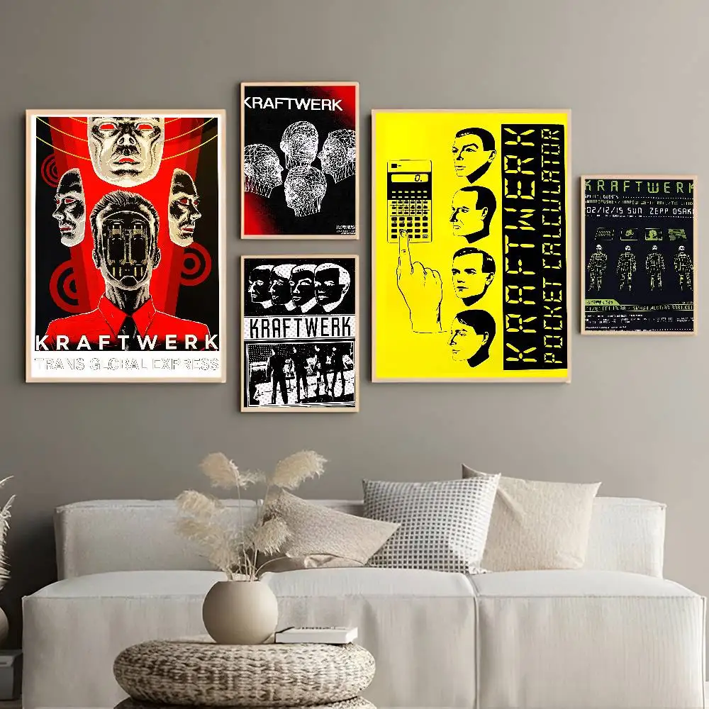 Band K-Kraftwerk Classic Vintage Posters Vintage Room Home Bar Cafe Decor Nordic Home Decor