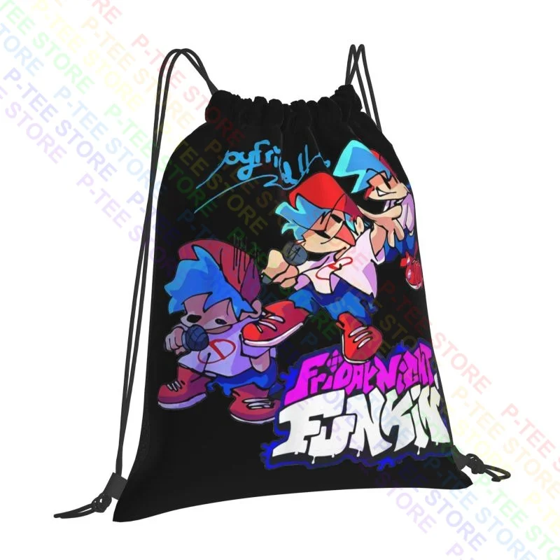 Friday Night Funkin Boyfriend Cartoon Drawstring Bags Gym Bag Hot New Style Sports Bag Outdoor Running