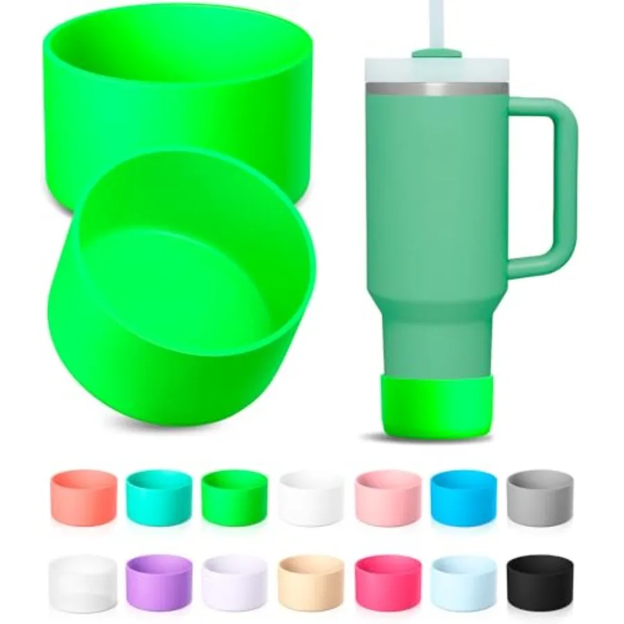 

2Pcs Silicone Boot for Stanley Quencher Tumbler 30 oz 40 oz and IceFlow 20 oz 30 oz and Fit Owala Freesip Water Bottle and Fit