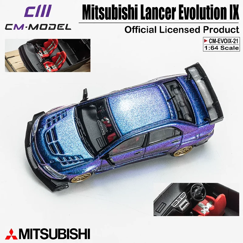 Cm 1/64 mitsubishi lancer evolução ix produto oficial licenciado liga brinquedo veículo motorizado diecast metal modelo presentes