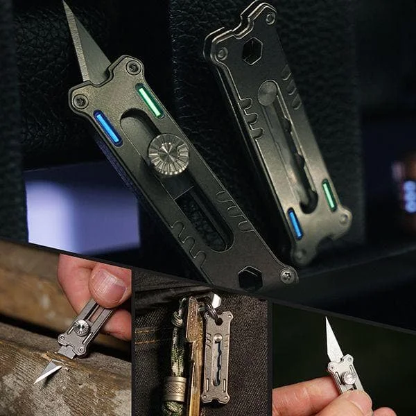 MecArmy EK16 Titanium Utility Knife Multifunctional Pocket Utility Knife Mini Art Knife Cutter knife /Hexagon screwdriver