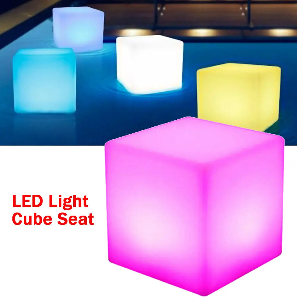 LOYALHEARTD-Mudando LED Cube Light, Pub Bar Stool, Chair Light com Controle Remoto, Lâmpada Atmosfera, 16 Cores RGB, 17"