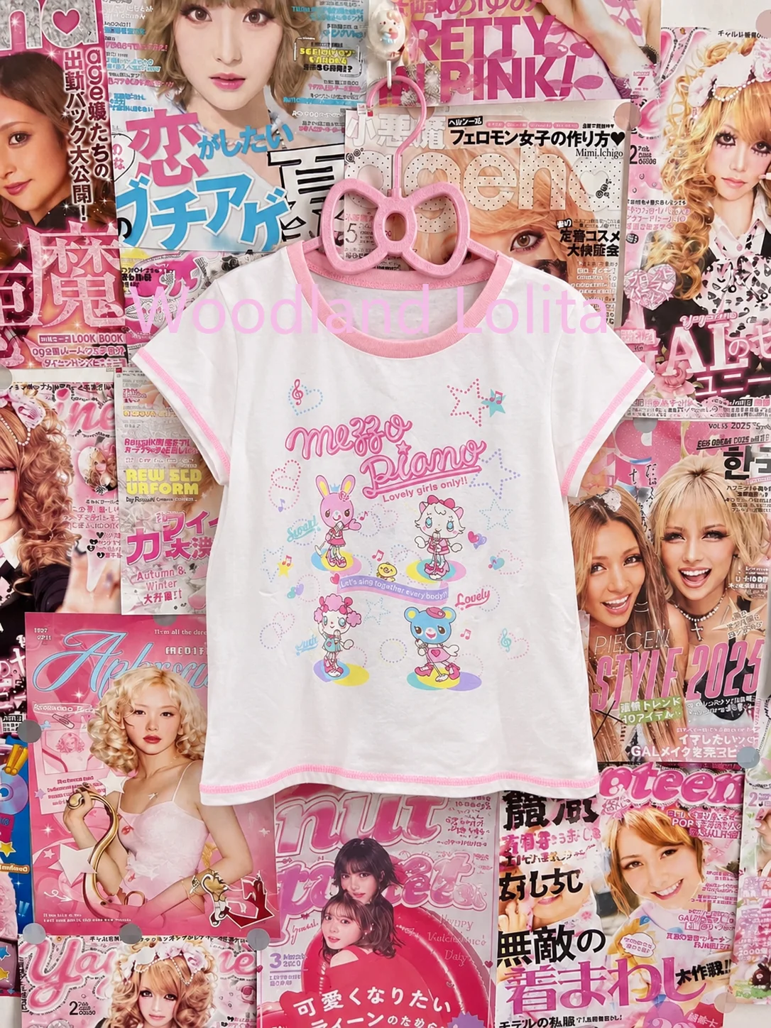 Japanese Cartoon Mp Daughter Clothing Summer Princess Concert Printed Sweet Girl Short Sleeved T-shirt Loose Cute Core Y2k Top