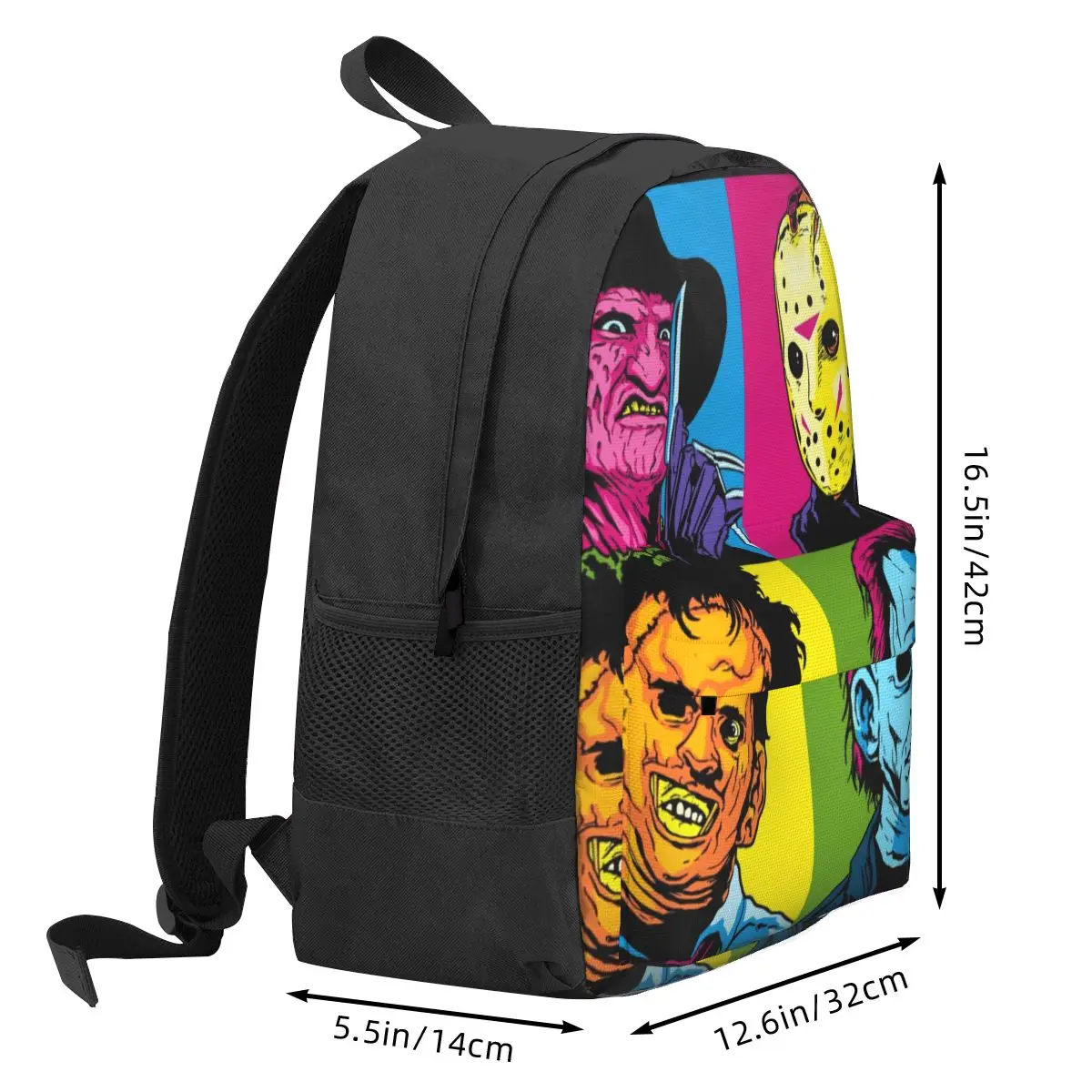 Chain POP Backpack HORROR Cycling Backpacks Men Colorful Pattern School Bags Streetwear Rucksack