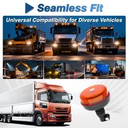 Car 12LEDs Flashing Beacon Warning Light Roof Strobe Rotating Flashing Emergency Lamp with Base for 12-30V Tractor Trailer Boat