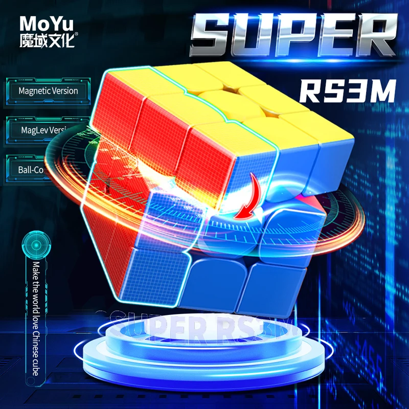 MOYU Super RS3M 2022 Maglev 3x3 magnetyczna magiczna kostka prędkości bez naklejek profesjonalny RS3 M 2022 3X3 prezenty dla dzieci