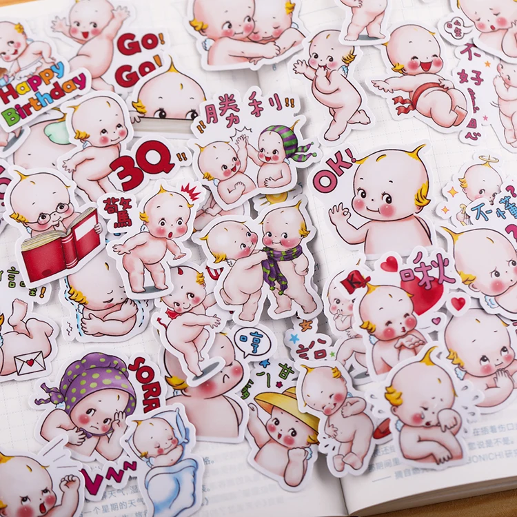 40PCS 귀여운 통통한 스티커 공예품 및 Scrapbooking 스티커 책 학생 라벨 장식 스티커 어린이 장난감