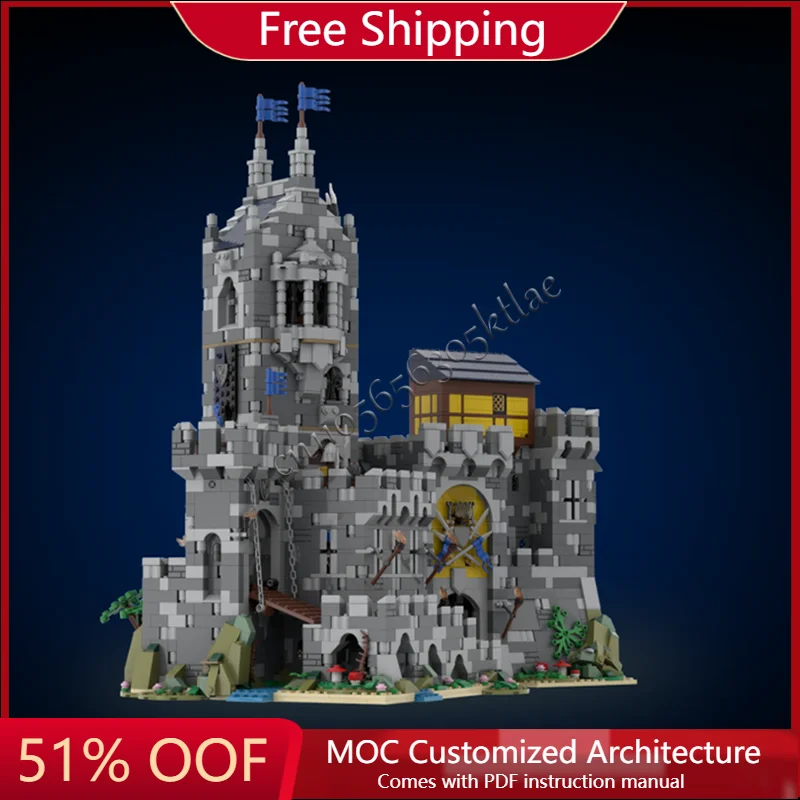 

Горячие детали 3997, набор строительных блоков MOC Mountain Fortress, ретро городские кирпичи с видом на улицу, модель в сборе, игрушки, подарки на день рождения для детей