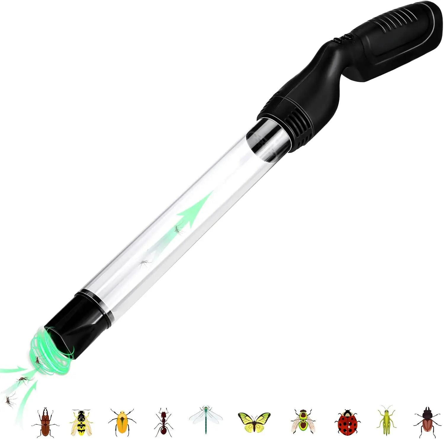 

​​LED Pest Control Device Handheld Suction Tube for Ants Spiders Cockroaches with Transparent Container & Strong Suction