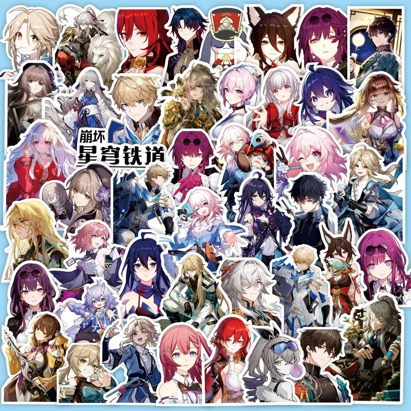 10/68Pcs Game Honkai: Star Rail Characters Sticker Role March 7th Dan Heng Himeko Cartoon Anime Decals Decal Fans Collection