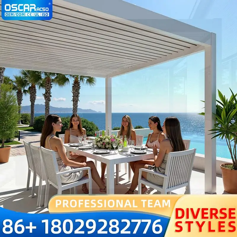 

Customizable Outdoor Aluminum Waterproof Louvered Shade Electric Pergola for Garden Patio Backyard pergola