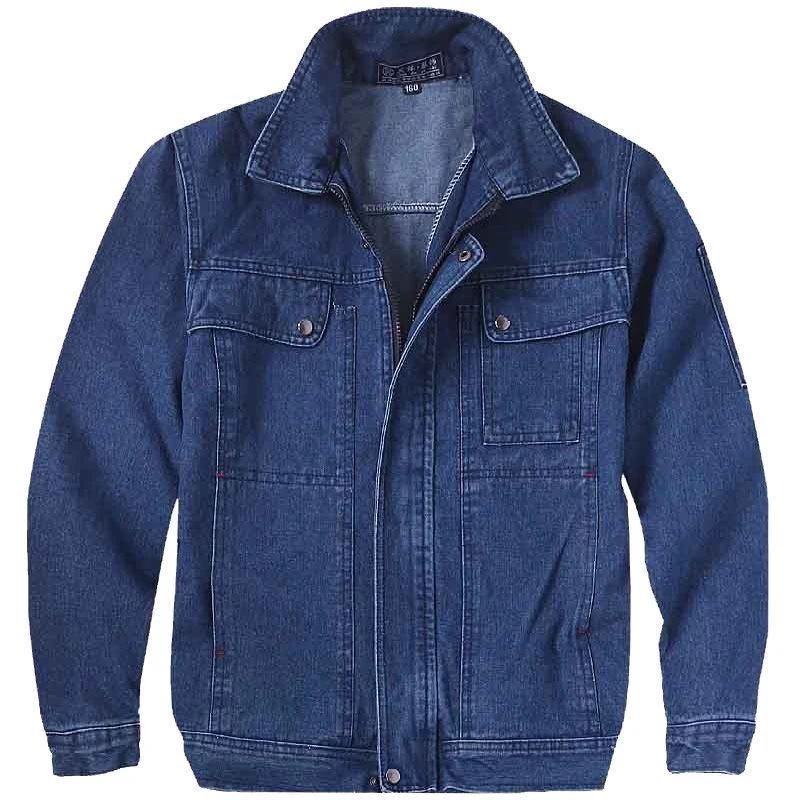Thickened Denim Workwear Set for Men  Welding Protective Clothing Anti-Scald Resistant Wear-Resistant Cotton Factory ...