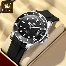 Olevs 6650 automatic mechanical watch men rubber watchband luxury waterproof luminous date men's wristwatches Business Watch