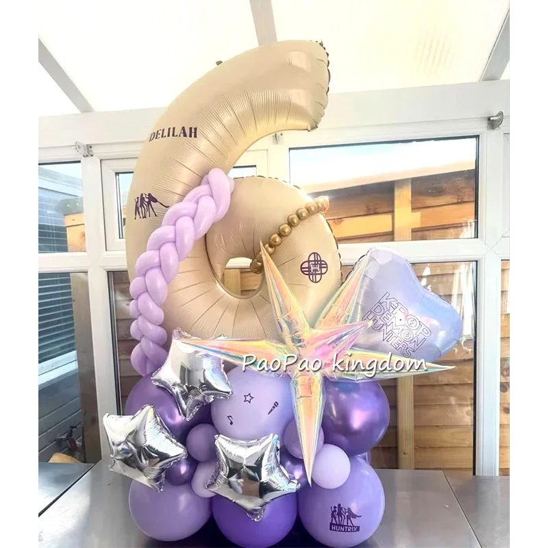 New Fashion Music Girl Hunters Kids Birthday Party Decoration Number Digit 0-9 Balloons Set Baby Shower Decor Gift