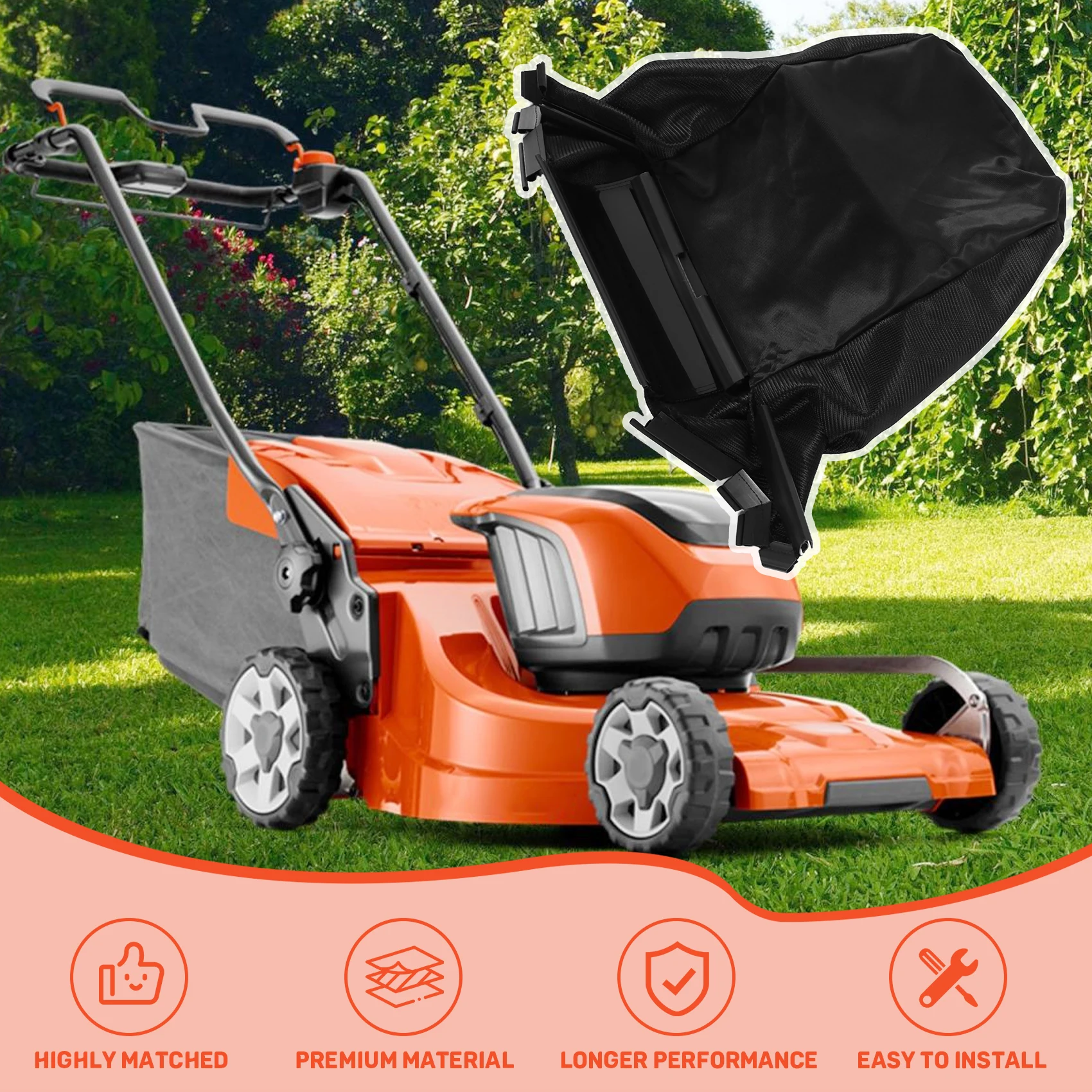 

Durable 580947315 585054702 Grass Bag, for Husqvarna Various Models (Without Grass Catcher Frame)