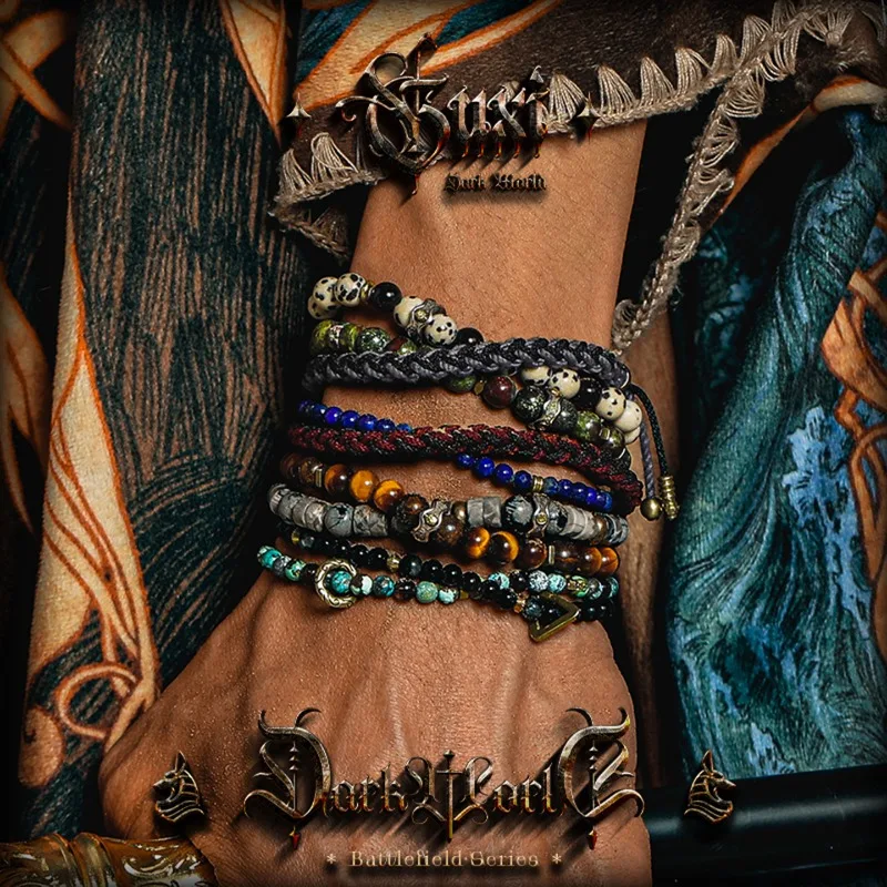 

HQ Natural Stone Bracelet for Man Hand Woven Rope Couples Bangle Bracelet Good Luck Amulet Jewelry Vintage Bracelets Gifts