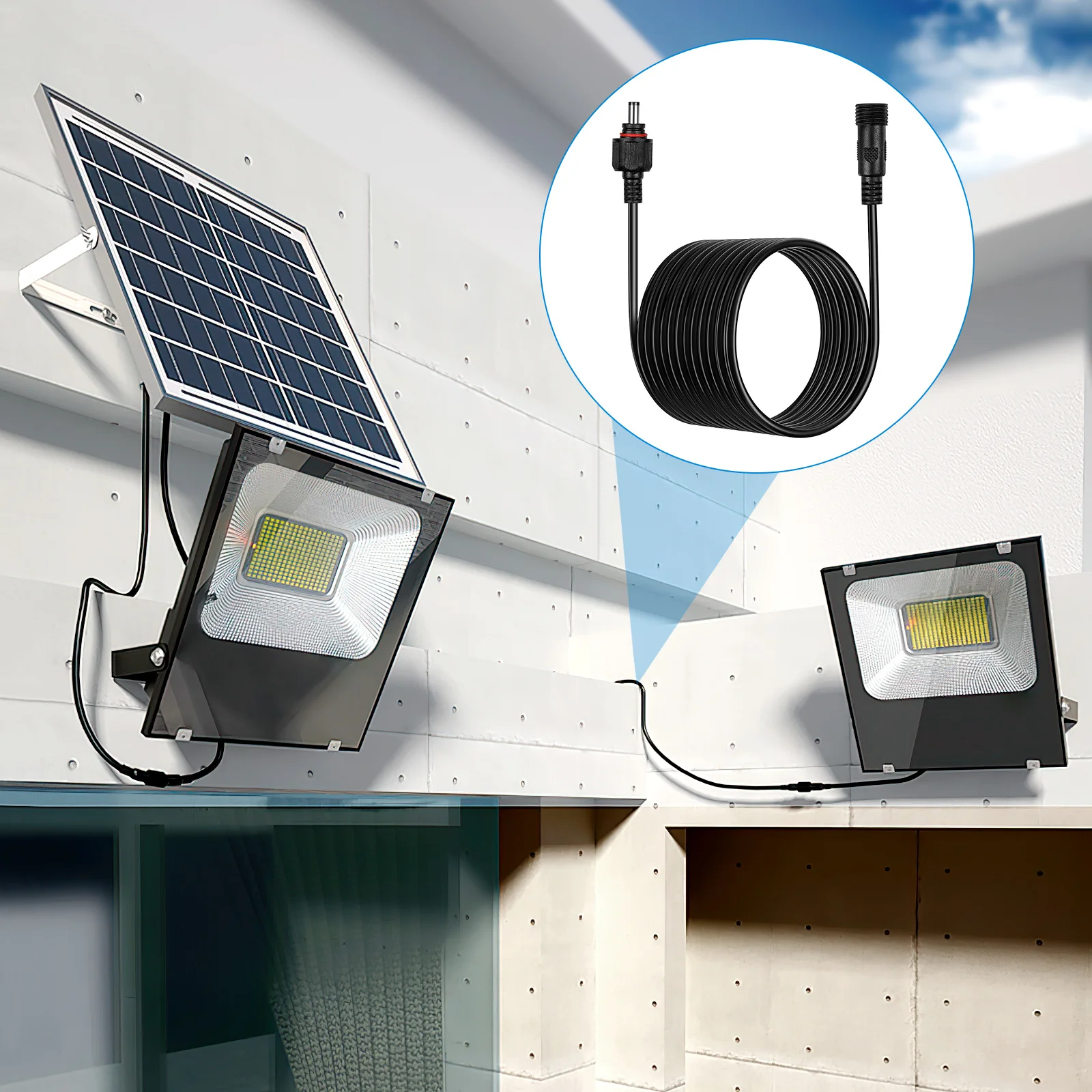 

Monitoring Extension Cable 5M DC Power Supply Solar Panel Cord Electric Wire Garden Water Fountain Charging Cable Power Adapter