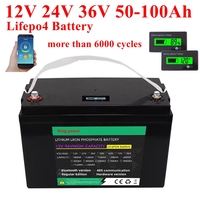 12V 100AH 120Ah 150Ah 24V 36V 40Ah 50AH 60Ah 80Ah lifepo4 lithium battery deep cycle batteries bluetooth BMS with charger
