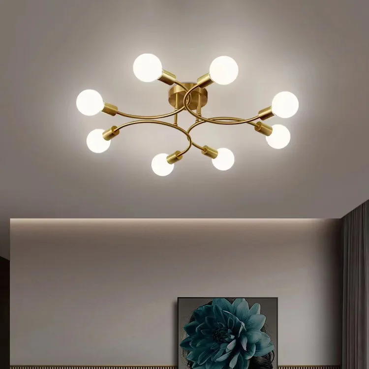 

Industrial Ceiling Light Nordic Minimalist Ceiling Lamp LED Chandelier for Bedrooms Living Rooms Black White Gold Lighting Decor