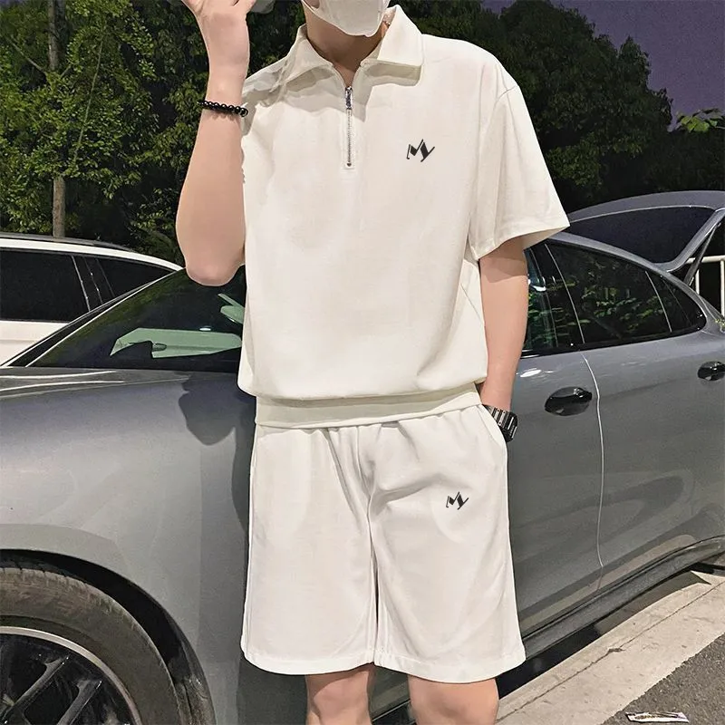 

골프웨어 남성 2024 New Men's Casual Set Fashion Brand Short sleeved Polo Shirt Sports Shorts Men's Wear Paired with One Set 명품골프웨어 남성