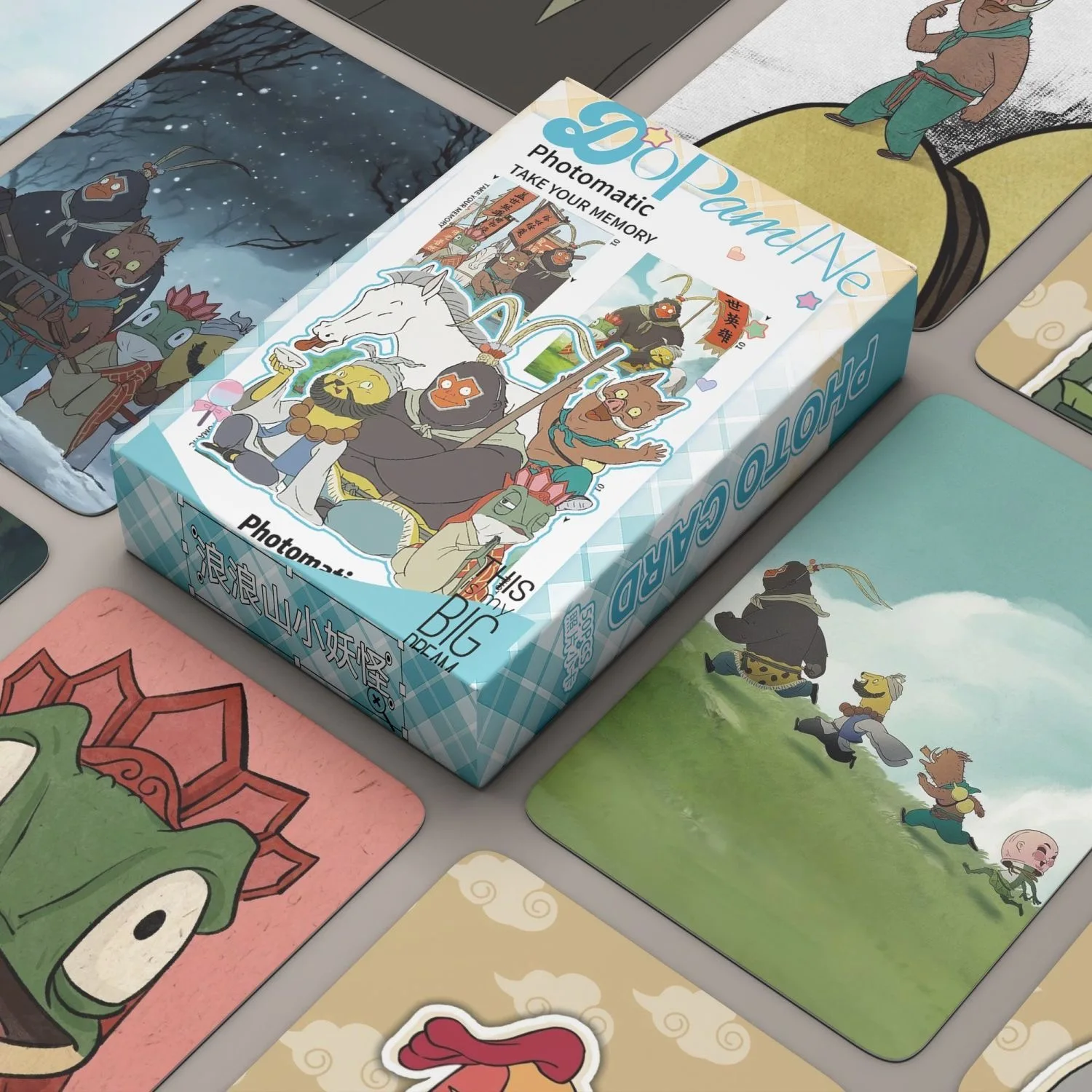 55PCS Langlang Mountain Nobody Anime Holographic Photocard Set Cartoon Animal Collectible LOMO Cards for Fans And Gifting