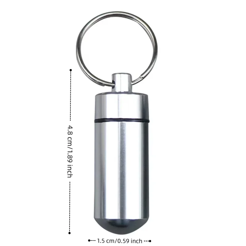 1 Pack Small Metal Pill Bottles, Sealed Moisture-Proof Portable Mini Medication Container, Easy to Carry for Daily Use & Travel
