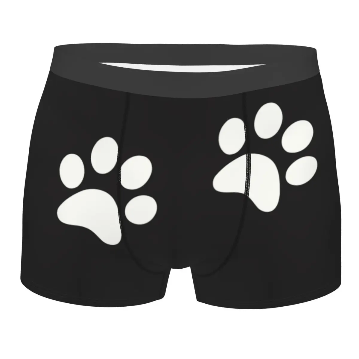 Custom Dog Footprint Boxers Shorts Men Animal Paw Briefs Underwear Novelty Underpants