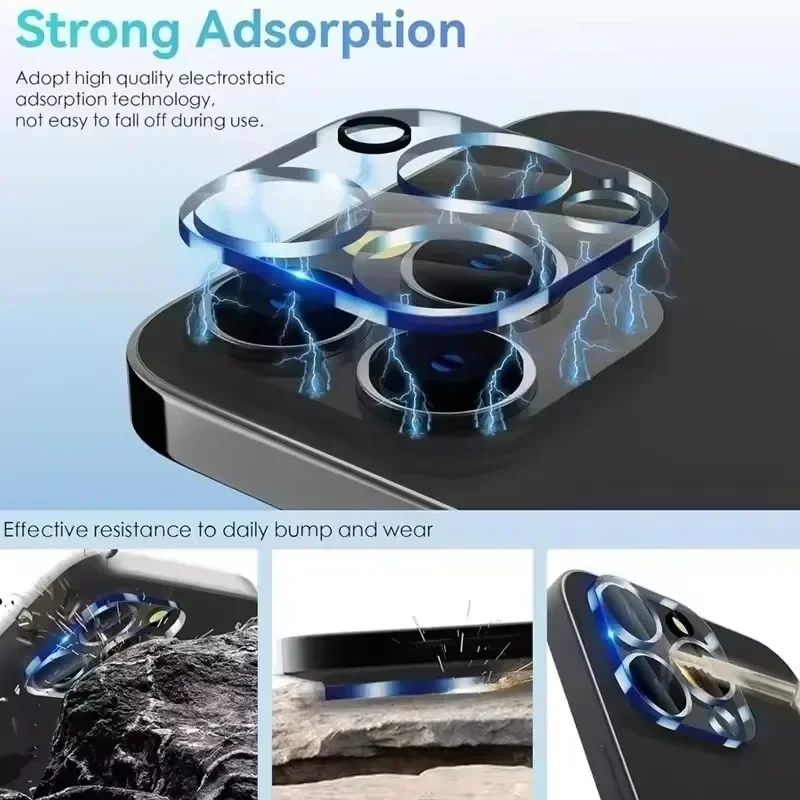 3Pcs Lens Protector Glass For iPhone 16 11 12 13 14 15 Pro Max Back Camera Protective Glass Film For IPhone 13 Mini 15 16 Plus