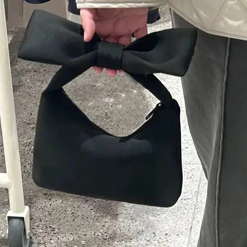 Sweet Bow Handbag Girly High-value Handbag Portable Versatile Cute Small Tote Bag Clutch Bag