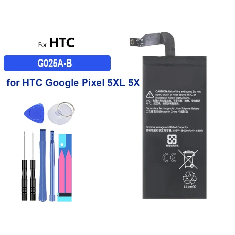 3800mAh-4800mAh Battery G27FU G025A-B GTB1F For HTC Google Pixel 5A 5XL 5X 5 Big Power Bateria