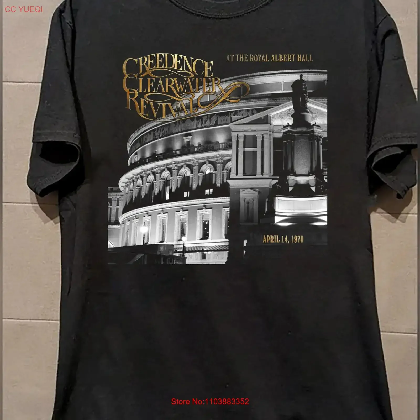 Camiseta Creedence Clearwater Revival At The Royal Albert Hall S 5XL SN200 vintage lavada para hombre, suave, elegante, transpirable, informal