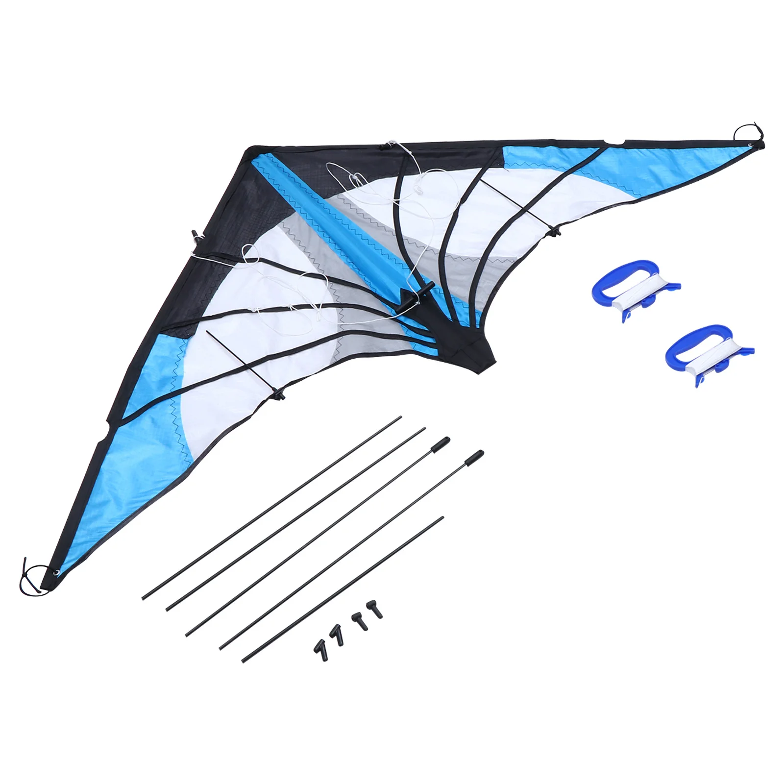 Cometa en forma de triángulo, pipa colorida de doble línea, fácil de volar al aire libre para niños, regalo de actividades de juego de viento