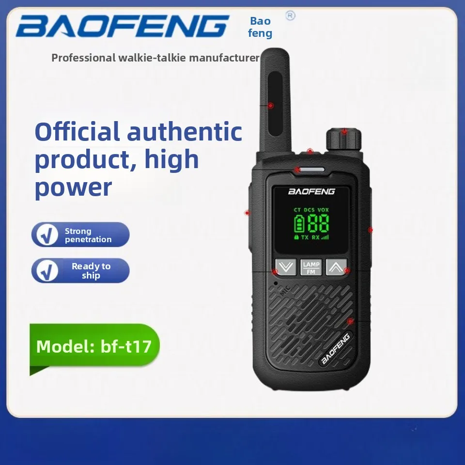 BAOFENG BF-T17 Mini Walkie Talkie UHF 400-470MHz LCD Display Portable Anti-fall Anti-interference Handheld Radio