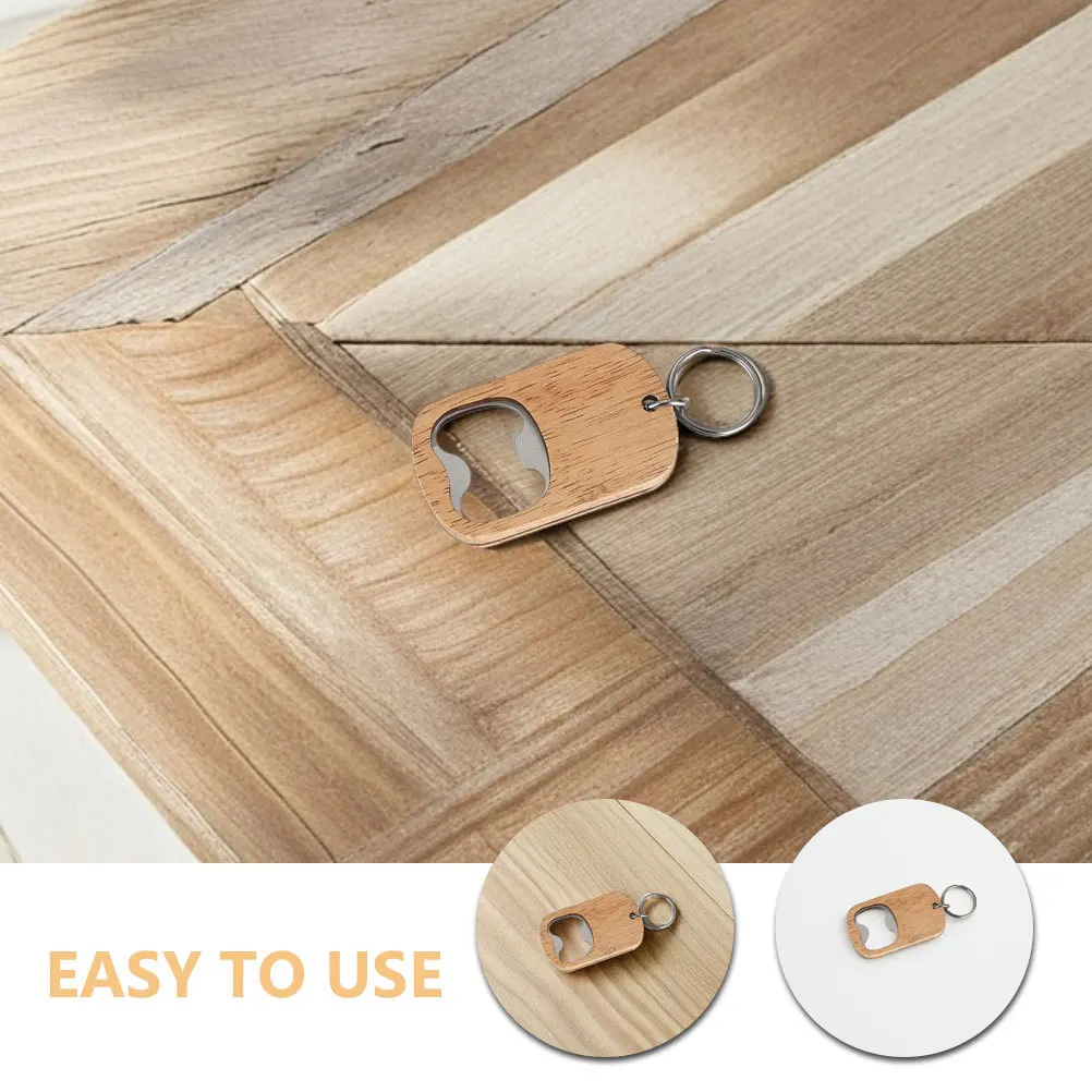 6 قطعة الخشب الفولاذ المقاوم للصدأ دليل فتاحة الزجاجات المفاتيح المحمولة تصميم مسطح ل البيرة الصودا نادل حفل زفاف الحسنات