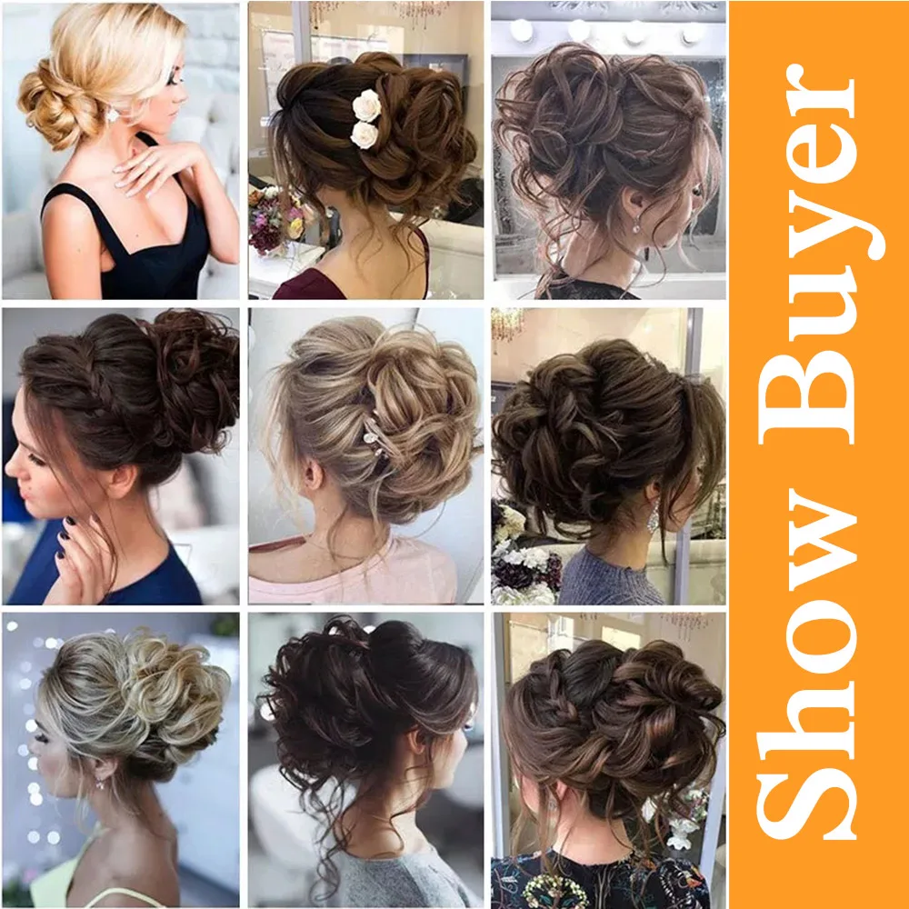 Syntetyczny Messy kręcone przyrząd do koka z włosów Chignon gumka do włosów zespół czarny brązowy sztuczne włosy ogon treski dla kobiet spinki liHui