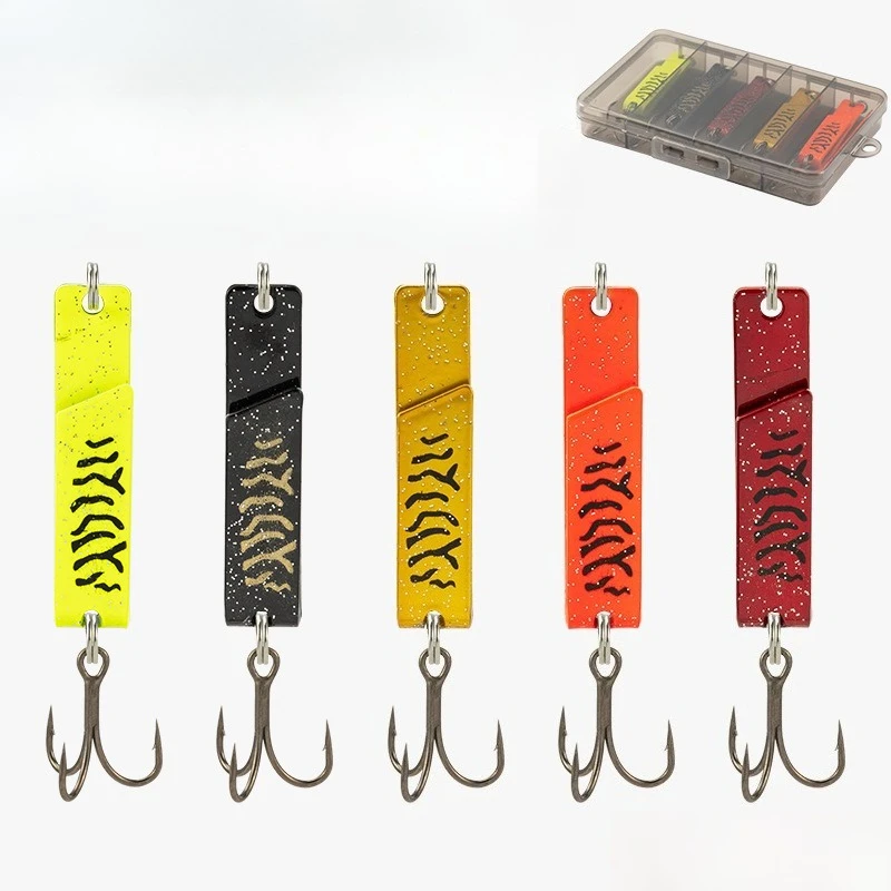 

5pcs 11g Vib Iron Plate Glitter Trout Spoon Bait Metal Fishing Lure with Single Hook Hard Bait Lures Trout Perch Chub Salmon