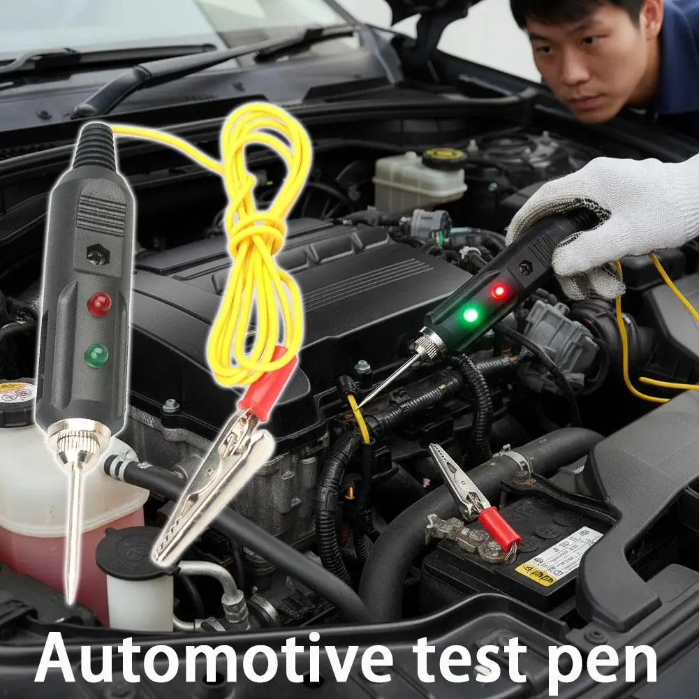 Multifunctional Car Electrical Test Pen DC6-24V Dual LED Indicator Buzzer Voltage Detector Durable Metal Probe Auto Repair Tool