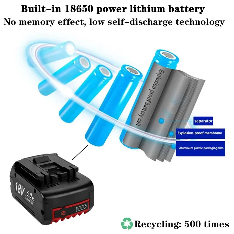 NEW 6.0Ah High-Performance Rechargeable Batteries for Bosch 18v Professional GSR/GKS/GWS/BAT Power Tool Li-ion Batteries&Charger