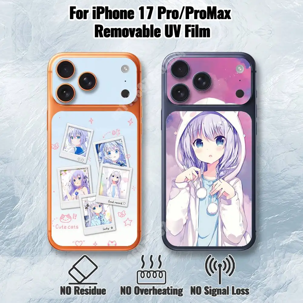 

Kafuu Chino Rabbit House Removable UV Film for iPhone 17 Pro 17 ProMax HD Back Sticker