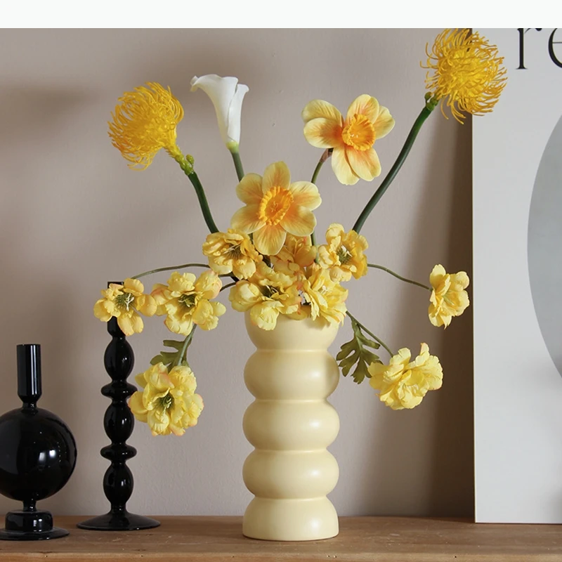 Ceramic Vase Black Hydroponic Vase Flower Arrangement Vase Desktop Decoration Flower Utensils Home Decoration Crafts