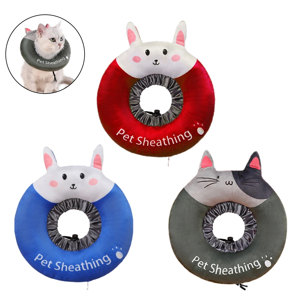 

Pet Cat Collar cute Adjustable Cotton Blend Neck Prevent Bite Recover Collar Elizabeth Pet Protection Collars Cat Pet Supplies