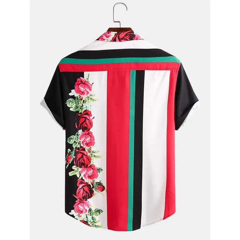 

Гавайский мужской повседневный однотонный принт с цветочным принтом и полосками, защита от солнца, хлопок ort Sve, застежка-молния