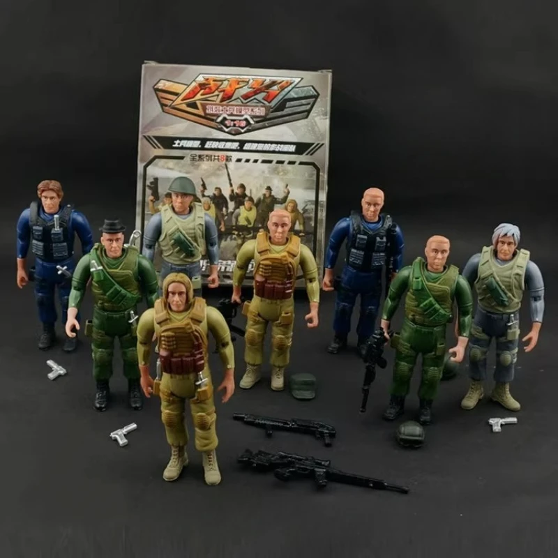 

1/16 Assembly Special Forces Army SWAT Team Soldiers War Game Movable Action Figures 4D Military Model Boy Toy 8pcs/set