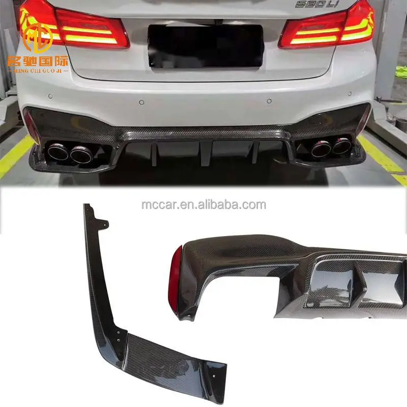 For BMW 5 series G30 Rear diffuser Carbon fiber Car bumper 3D style Rear bumper diffuser