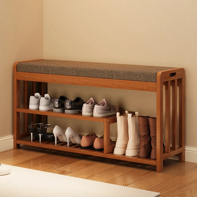 Shoe Changing Stool Two-in-one Household Door Seated Shoe Stool Entry Cabinet Stool Integrated Cushion Door Rack