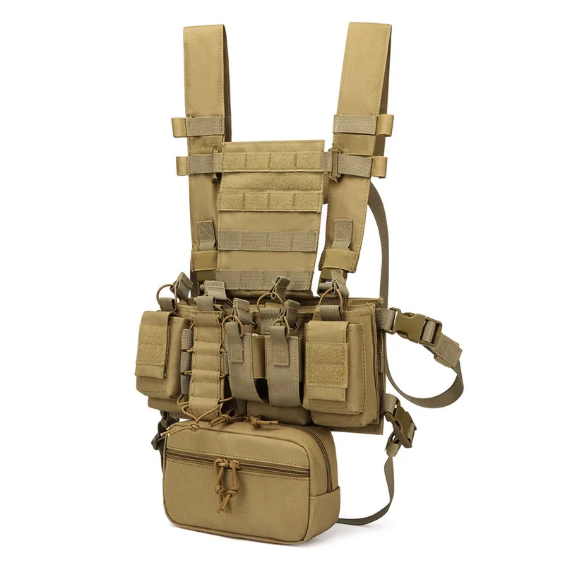 Plate-forme de poitrine de gilet tactique militaire avec sangles réglables et pochette de grande capacité pour l'aventure en plein air et les missions tactiques